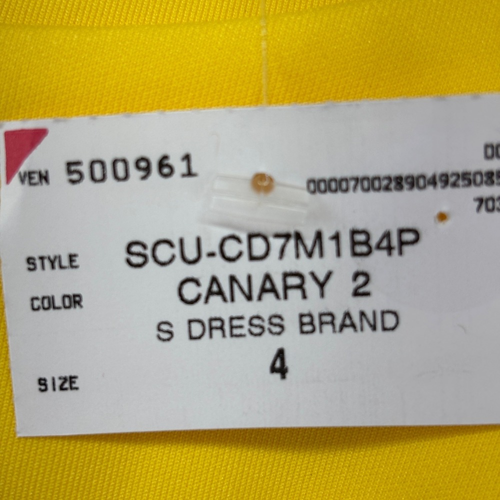 Calvin Klein Yellow Sleeveless Sheath Dress Size 4 Ruched New Casual Business - Picture 9 of 11